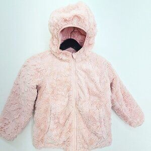The North Face Blush Pink Sherpa Teddy Reversible Winter Coat Jacket Toddler Gir